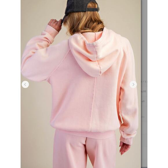 Easel Women Happy Kahki Fleece Jogger Hoodie Set Athleisure - Picture 3 of 6